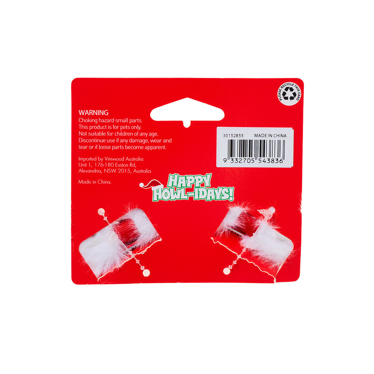 Christmas Pet Bow Clip Mistletoe 2pk