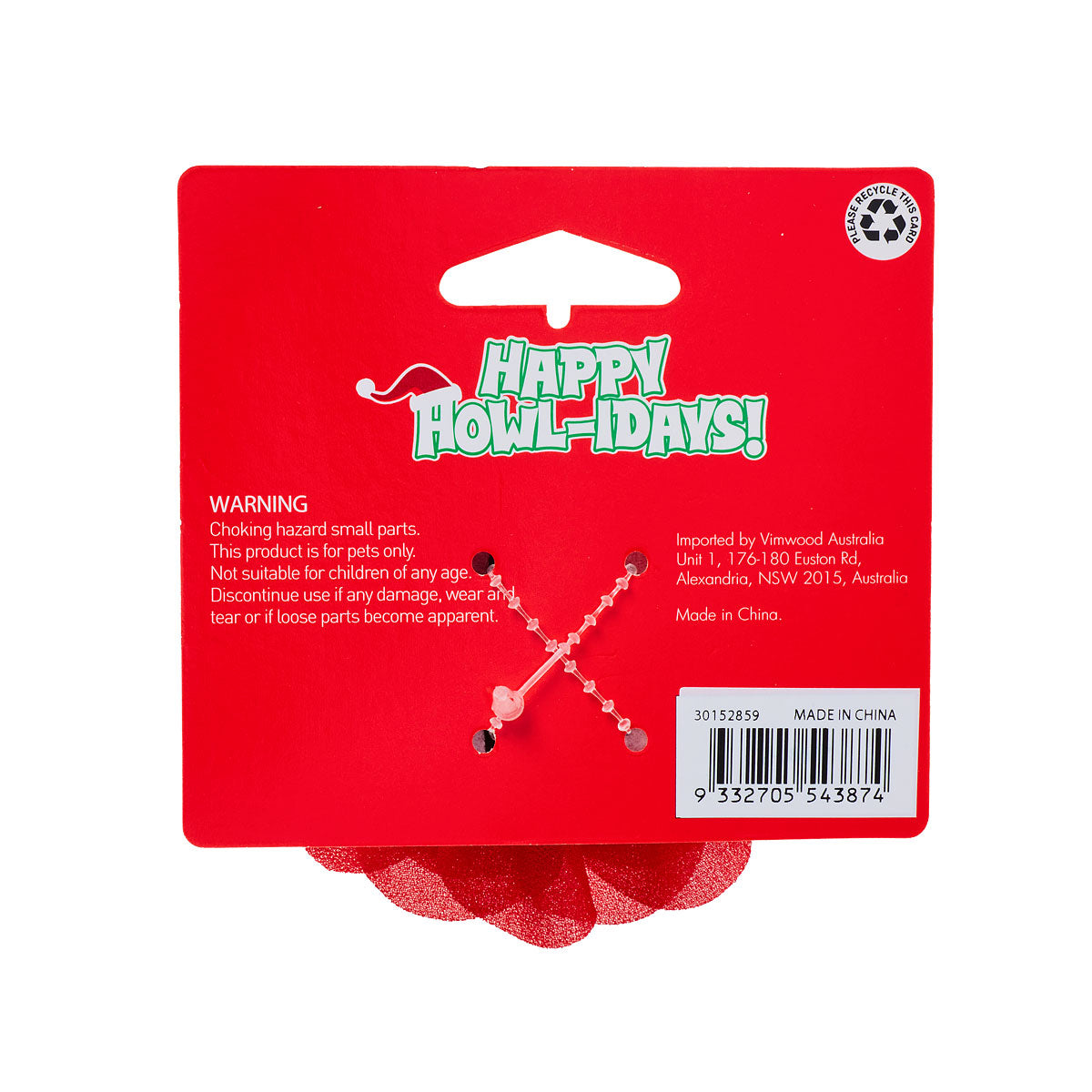 Christmas Pet Bow Felt Red Rose