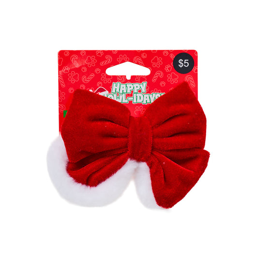 Christmas Pet Bowtie Velvet Fur