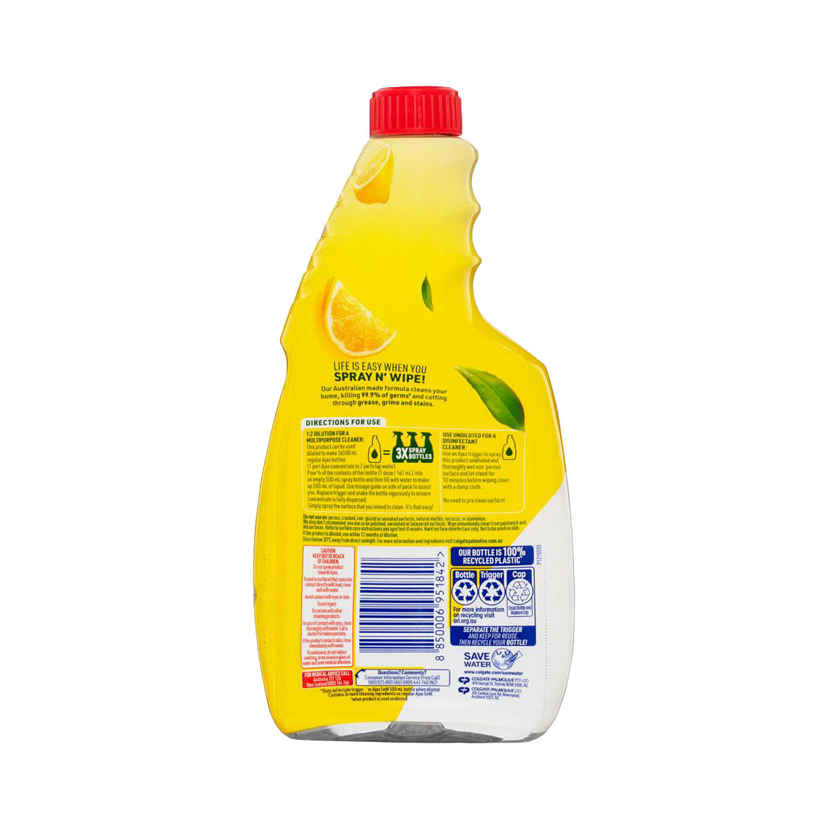 Ajax Spray N Wipe Concentrate Lemon 500mL