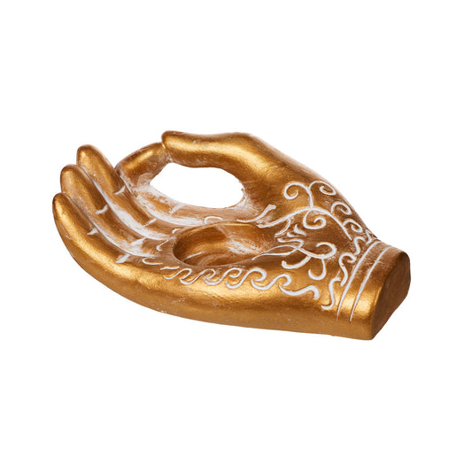 Meditation Hand Candle Holder Gold