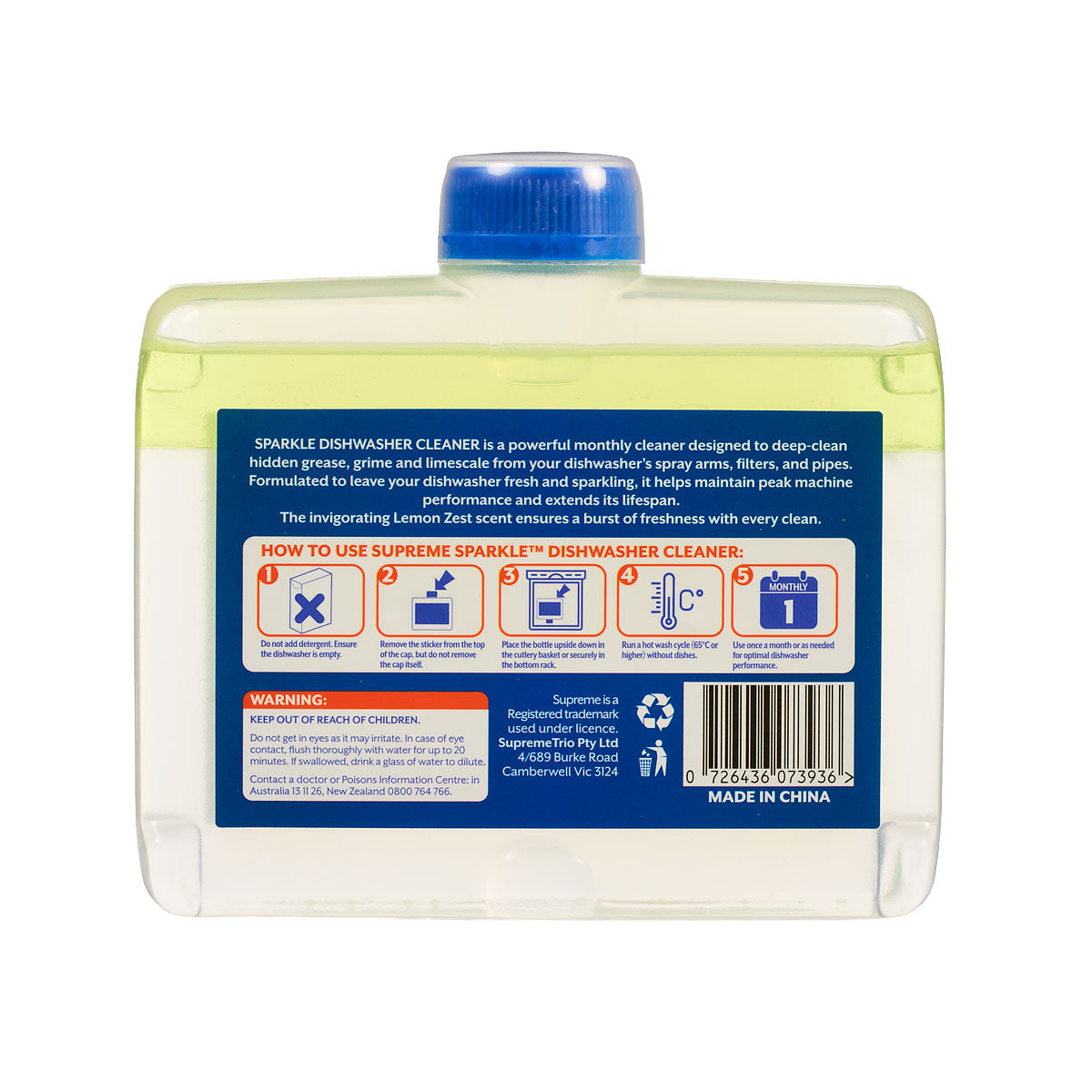 Supreme Dishwasher Cleaner Lemon 250mL