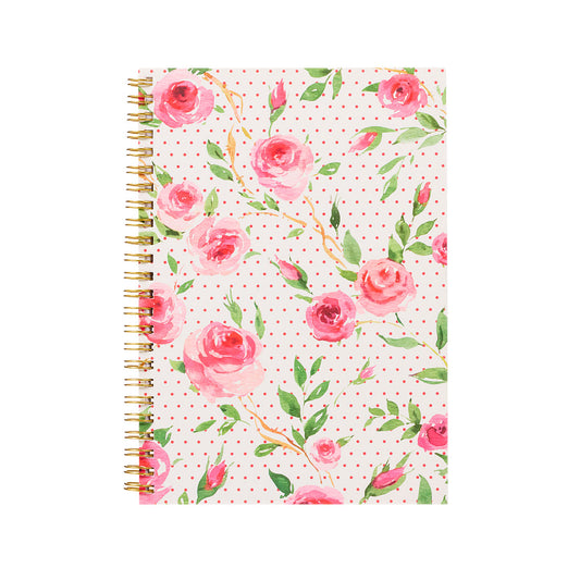 A5 Notebook Polka Dots & Roses 160pg