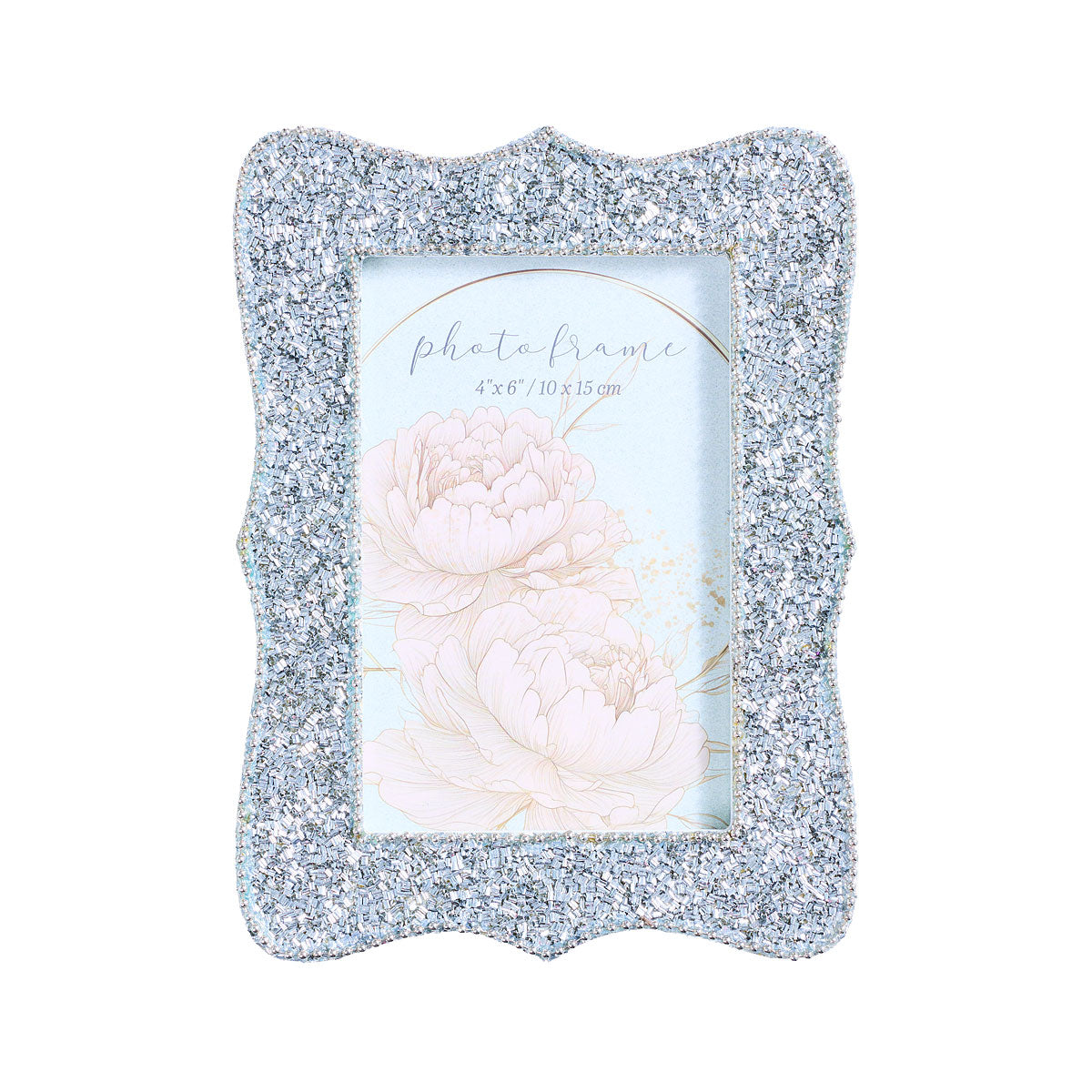 Photo Frame Sparkle Bead Silver/Gold 5x7''