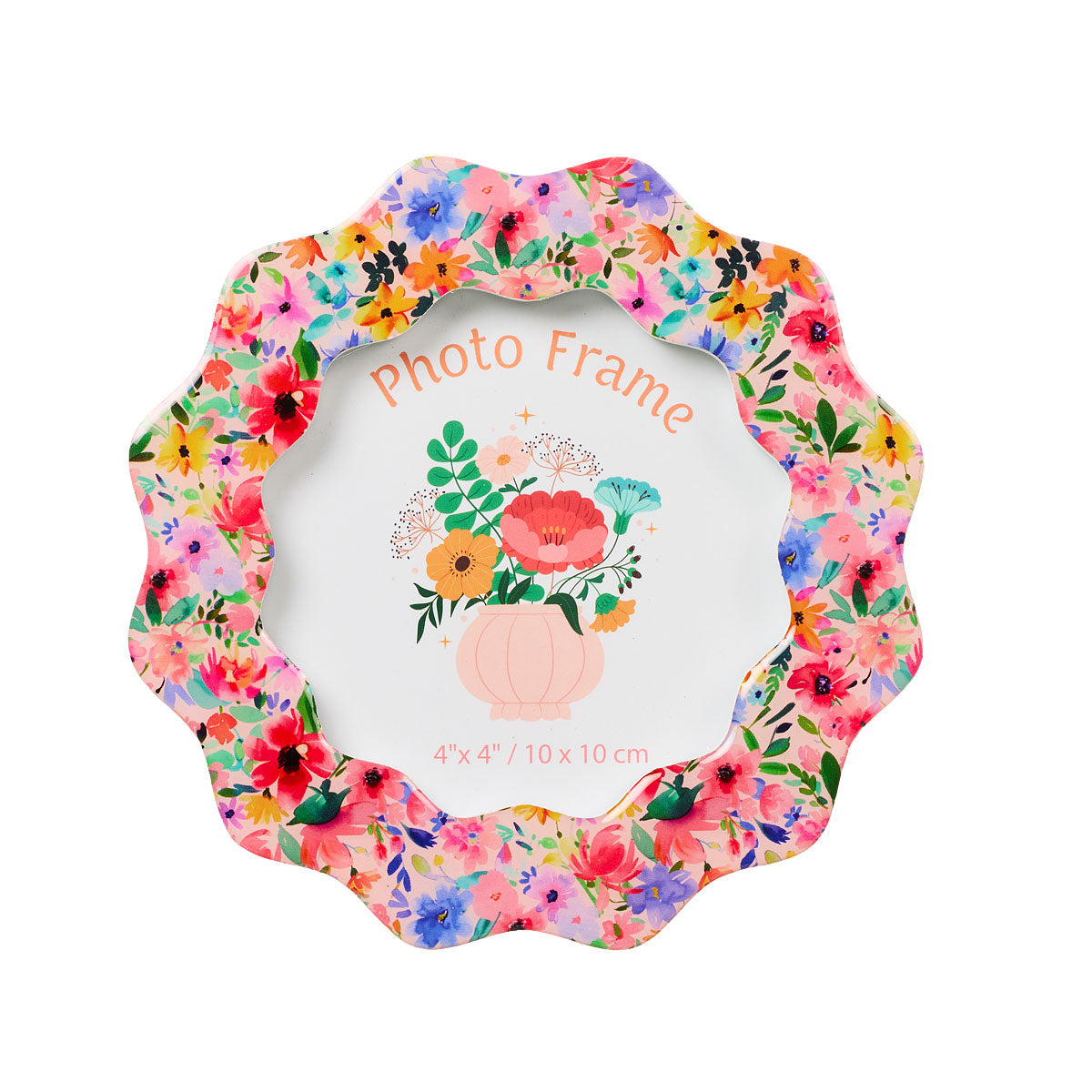 Scallop Floral Print Photo Frame