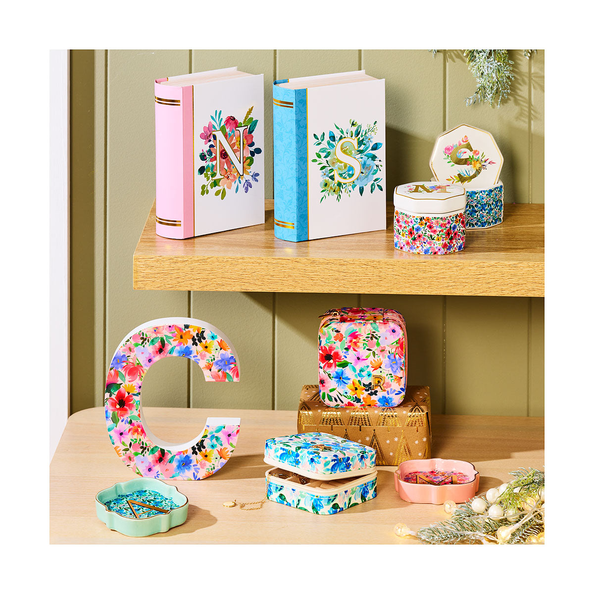 Mock Book Floral Monogram Assorted