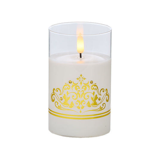 LED Flickering Candle Gold Trim