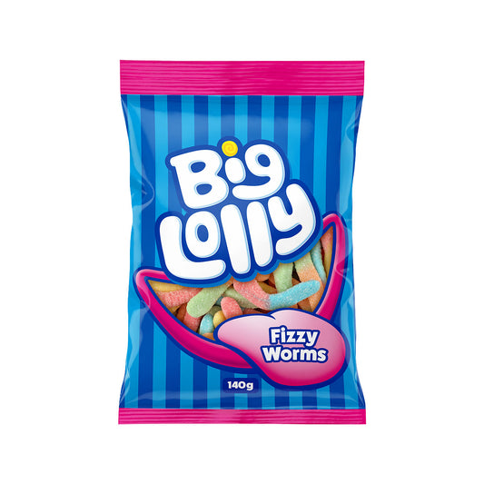 Big Lolly Fizzy Worms 140g