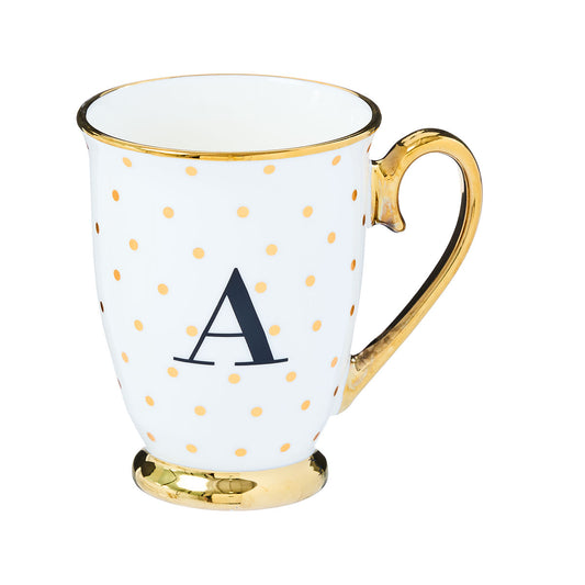 Mug Gold Polka Monogram M/J/A