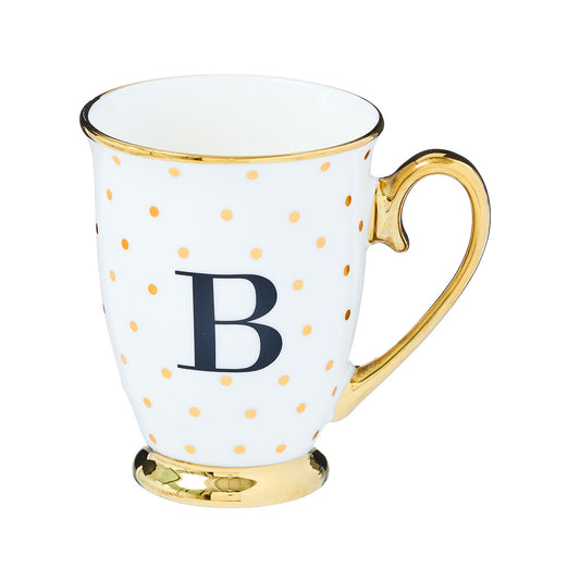 Mug Gold Polka Monogram B/E/T