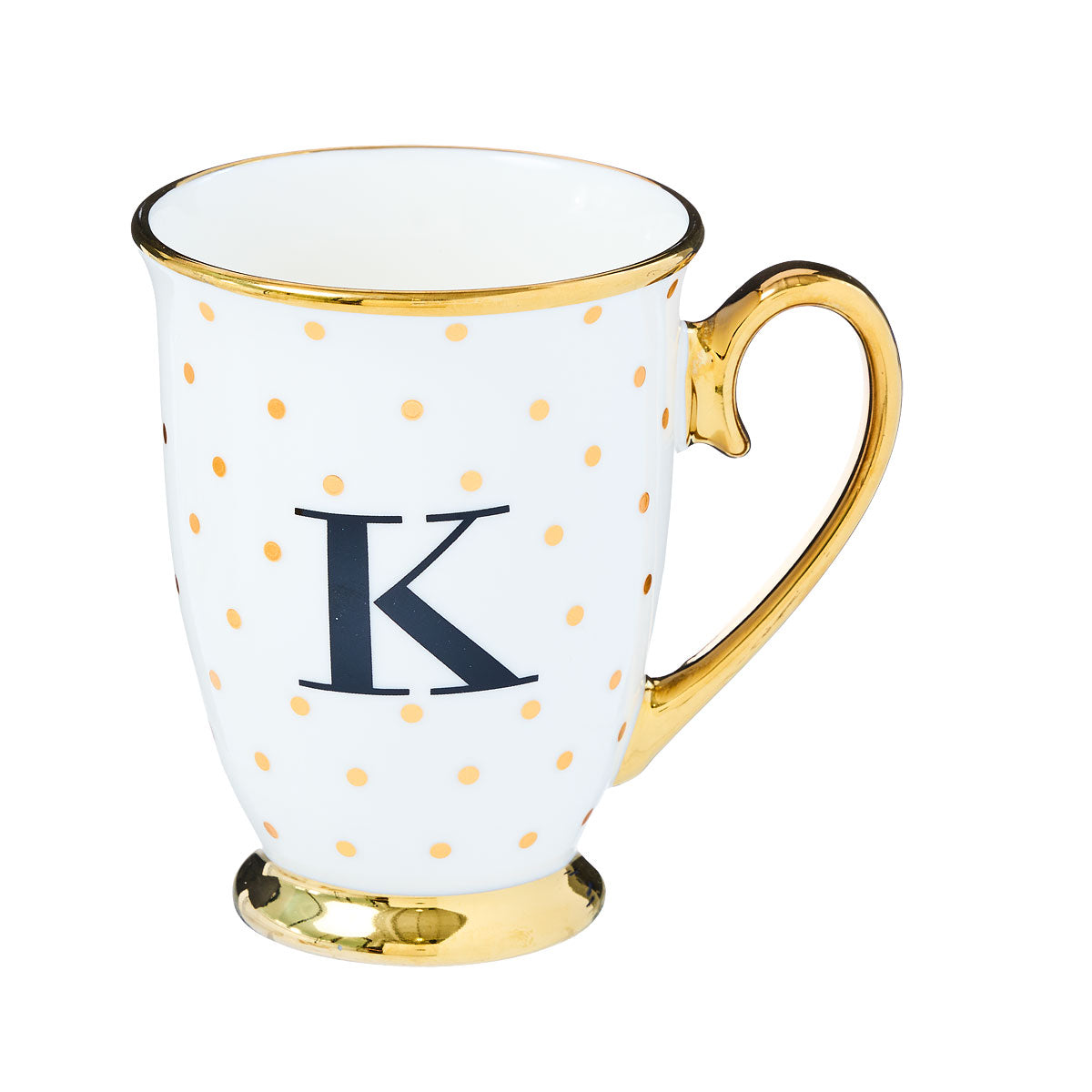 Mug Gold Polka Monogram K/H/N
