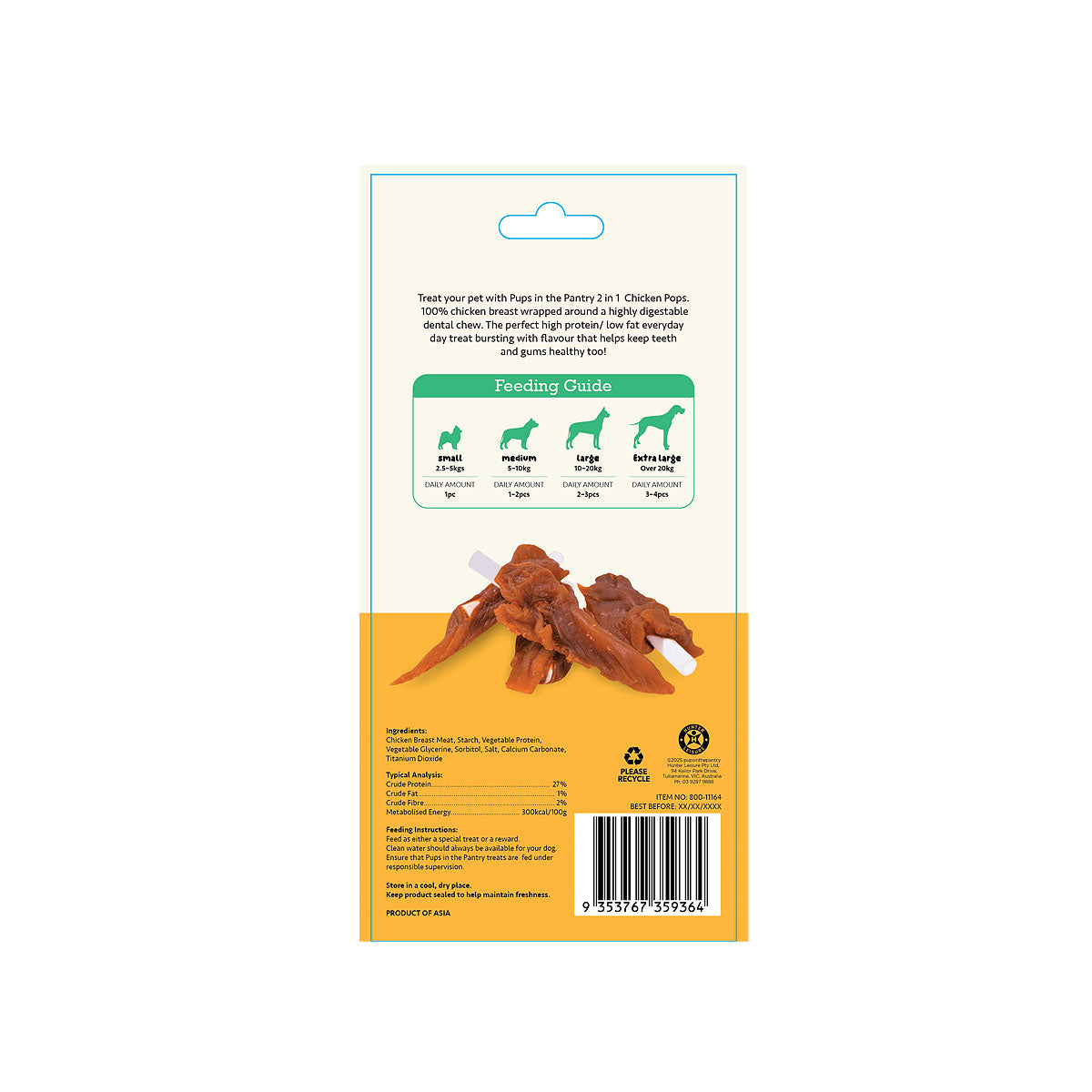 Pups in the Pantry Chicken Pops 100g
