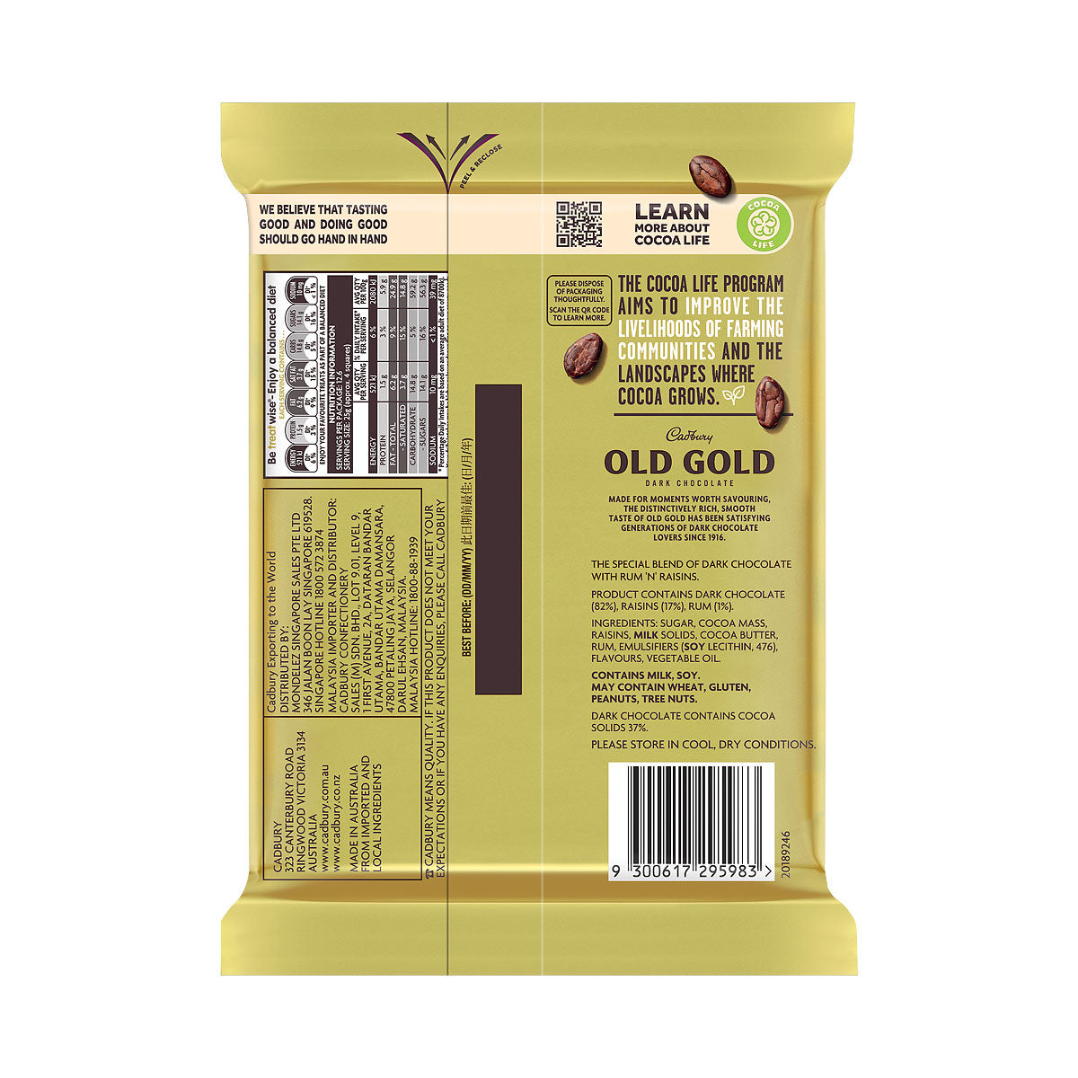 Cadbury Old Gold Rum & Raisin 315g