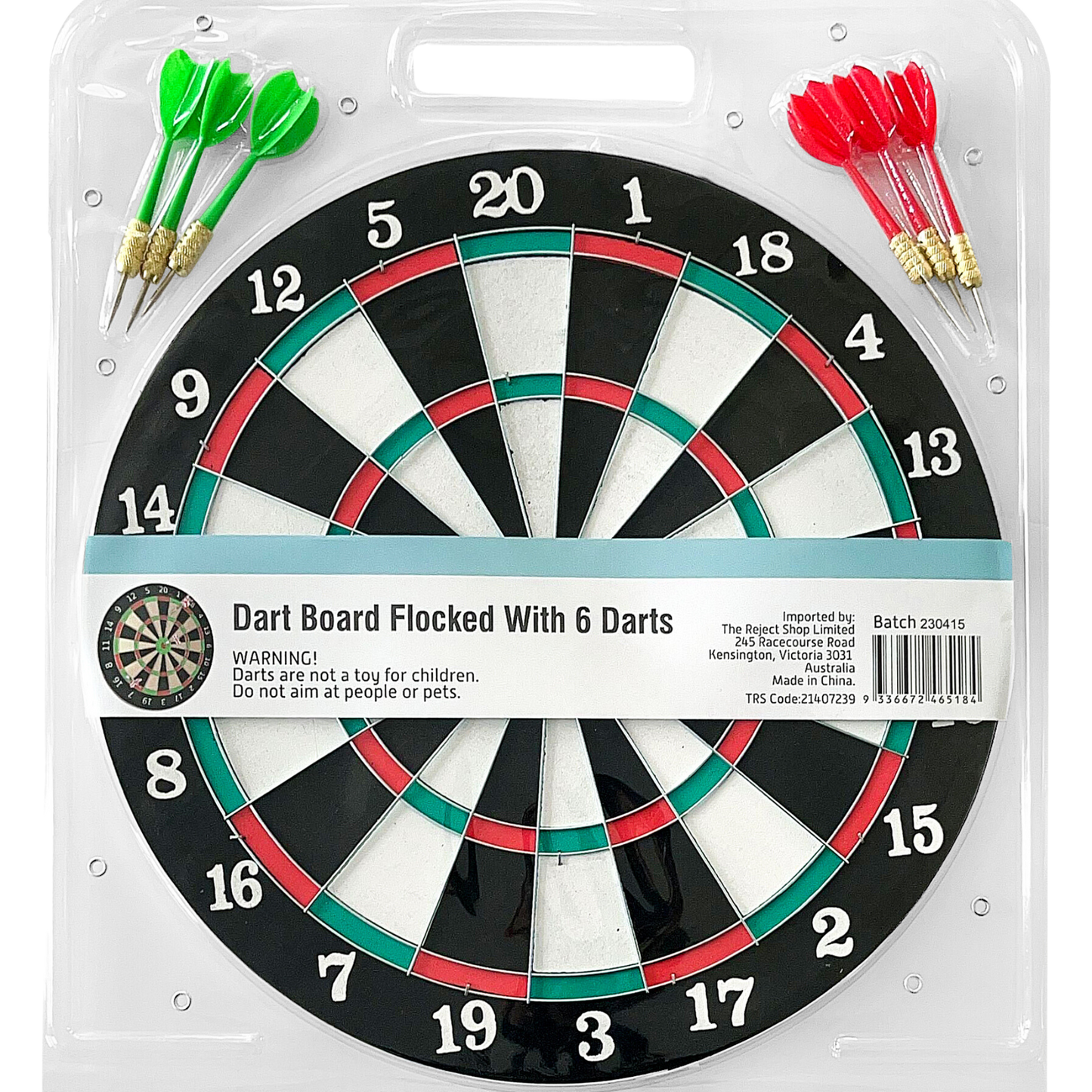 Dart Board With 6 Darts