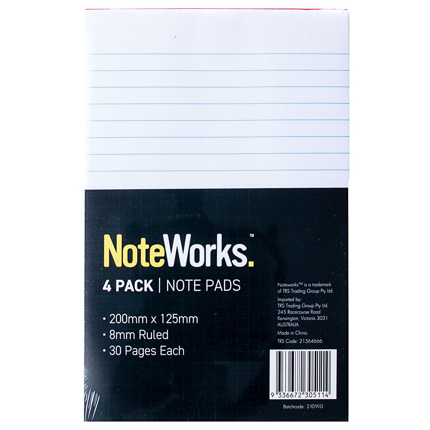 Ruled Notebook 20x12.5cm 4pk