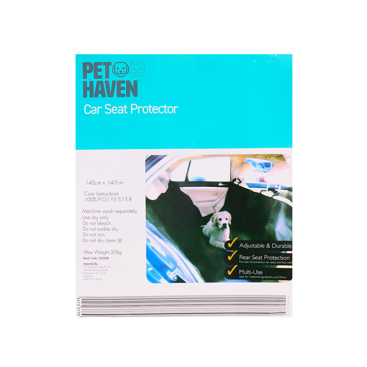 Pet Car Seat Cover 142x147cm