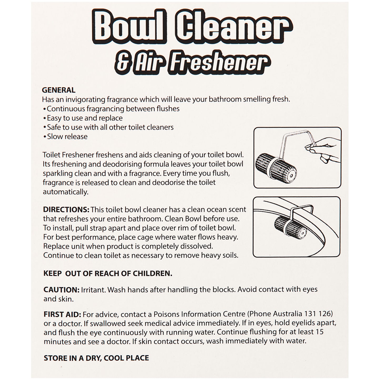 Cobalt Toilet Cage Bowl Cleaner & Deodoriser With Refill Ocean 4pk