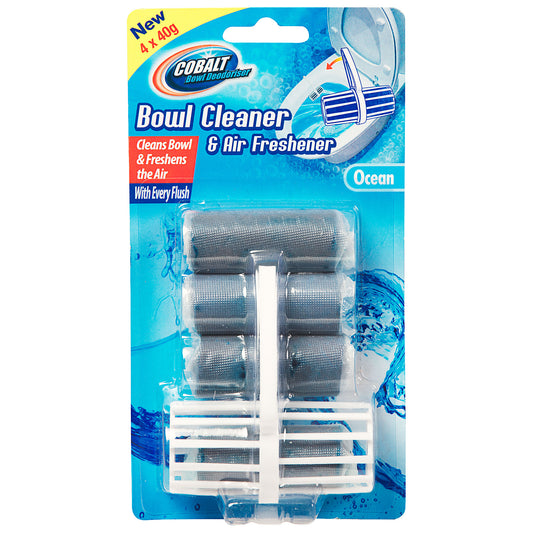 Cobalt Toilet Cage Bowl Cleaner & Deodoriser With Refill Ocean 4pk