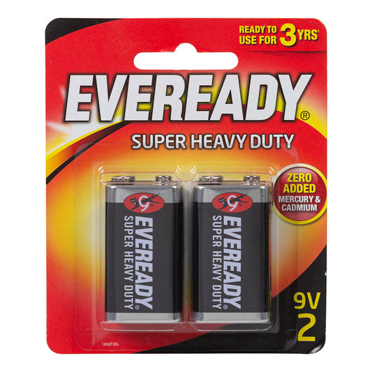 Eveready Heavy Duty Batteries 9v 2pk