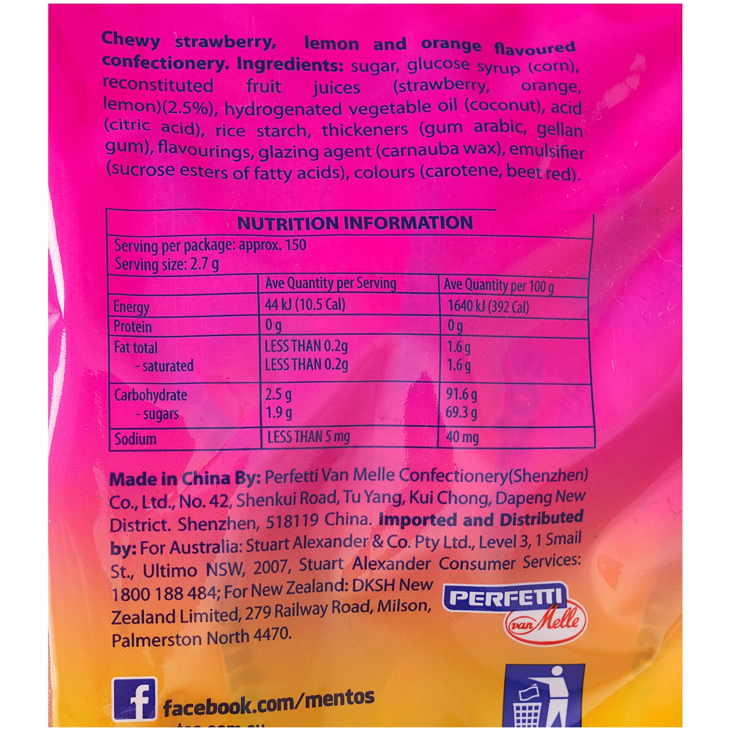 Mentos Chewy Candy Bag Fruit 405g