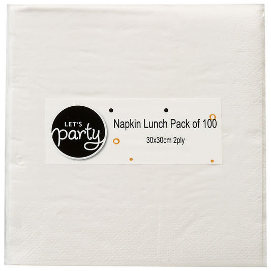 White Lunch Napkin 2ply 100pk