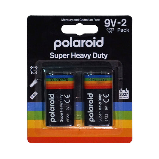 Polaroid Super Heavy-Duty Batteries 9v 2pk