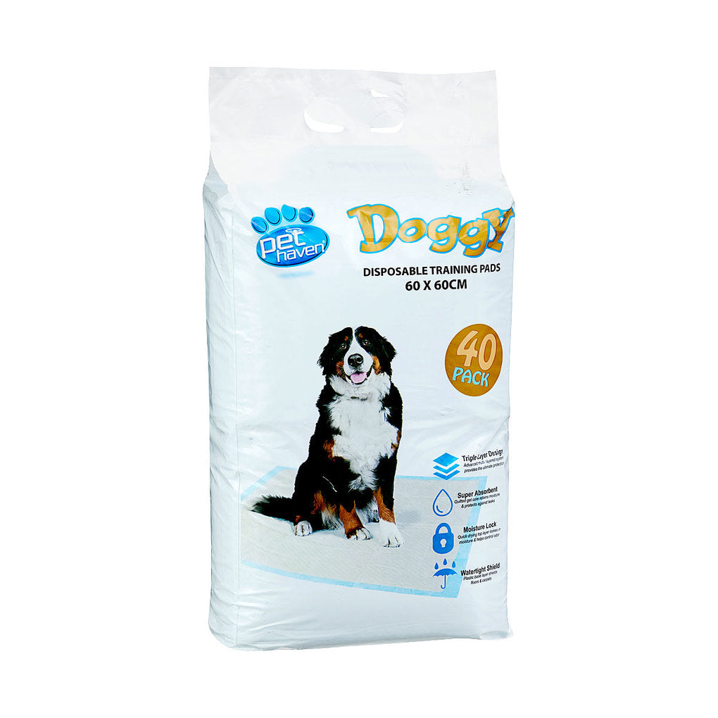 Pet Haven Puppy Training Pads 60x60cm 40pk