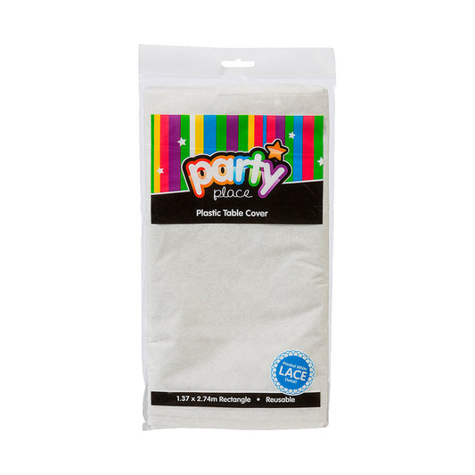 Plastic Lace Table Cover 137x274cm