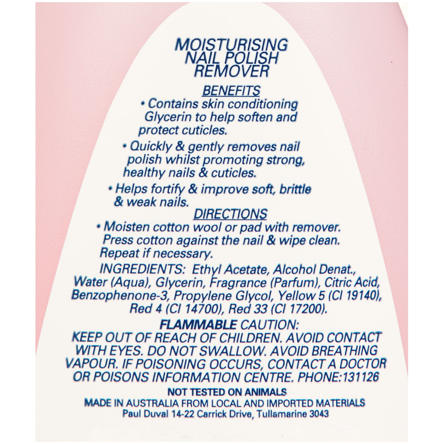 Acetone Nail Polish Remover 125mL