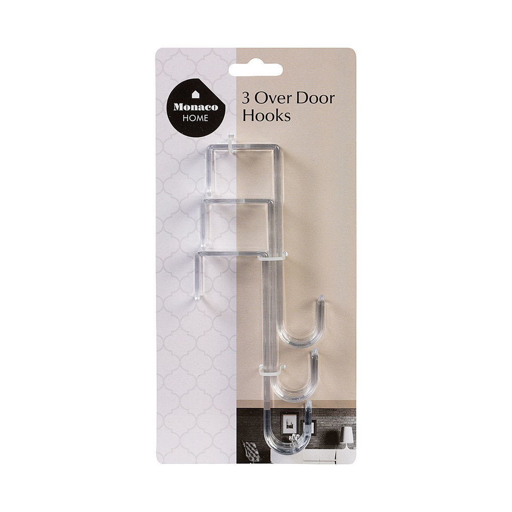 Plastic Over Door Hook 3pk