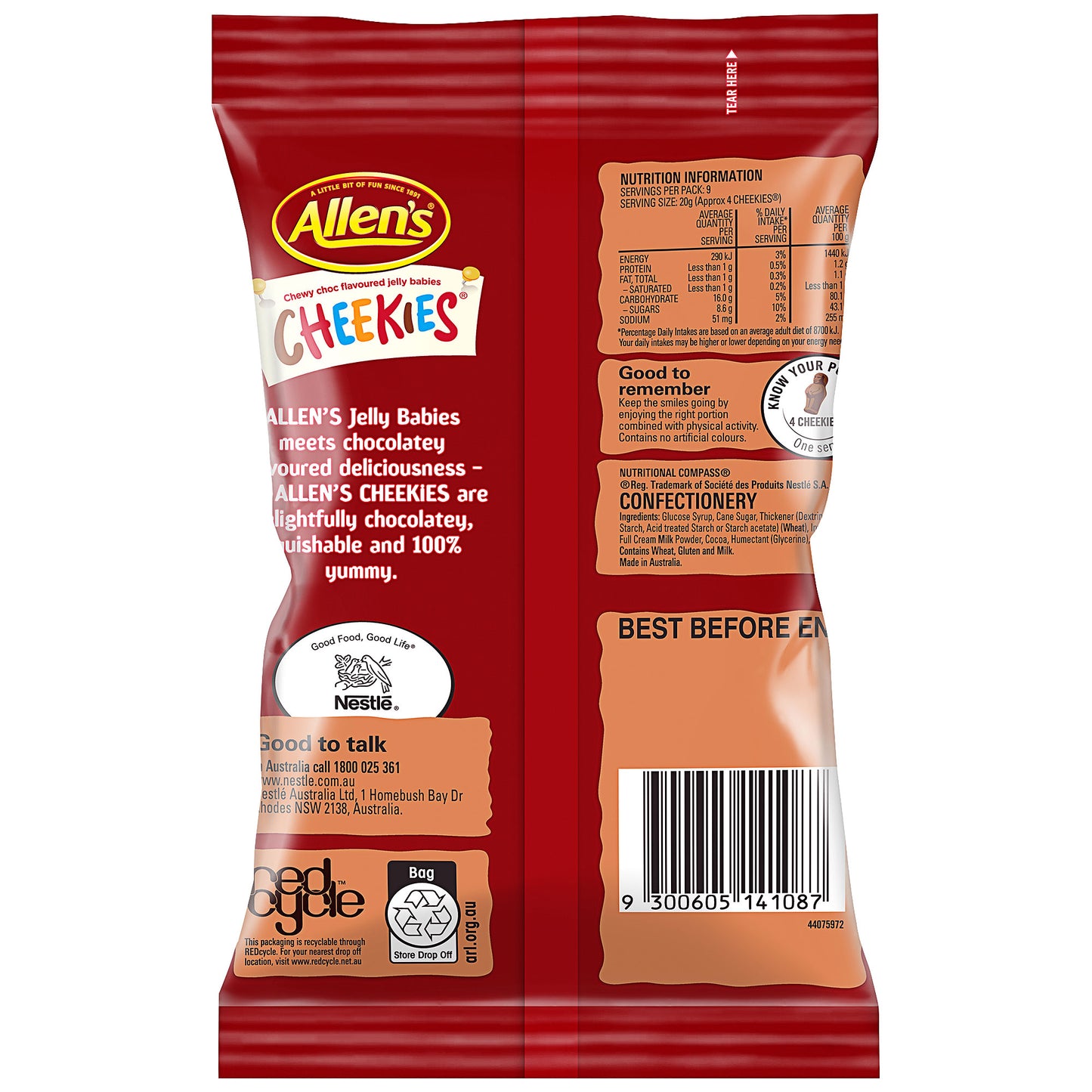 Allen's Lollies Cheekies Lollies Bag 190g