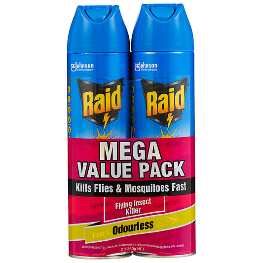 Raid Flying Insect Killer Odourless 350g 2pk