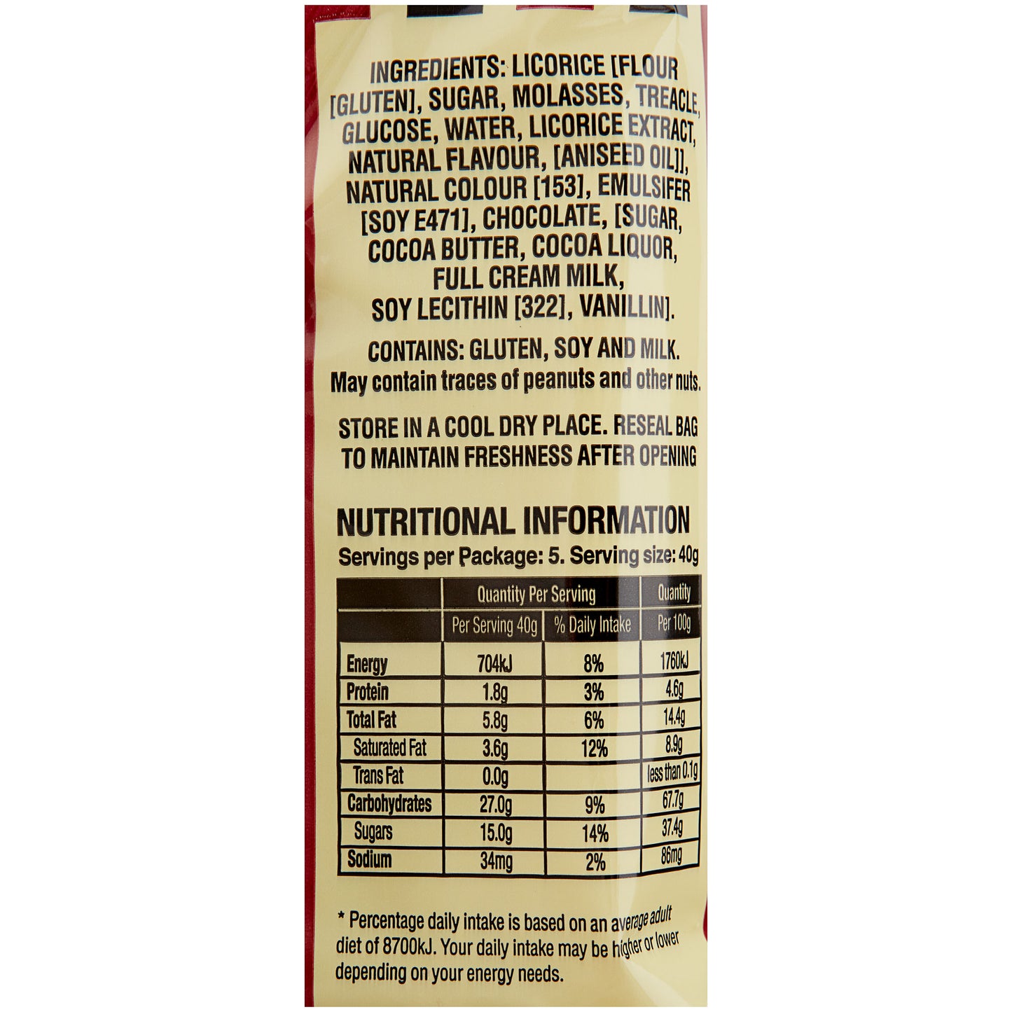 Milk Chocolate Coated Licorice Logs 200g