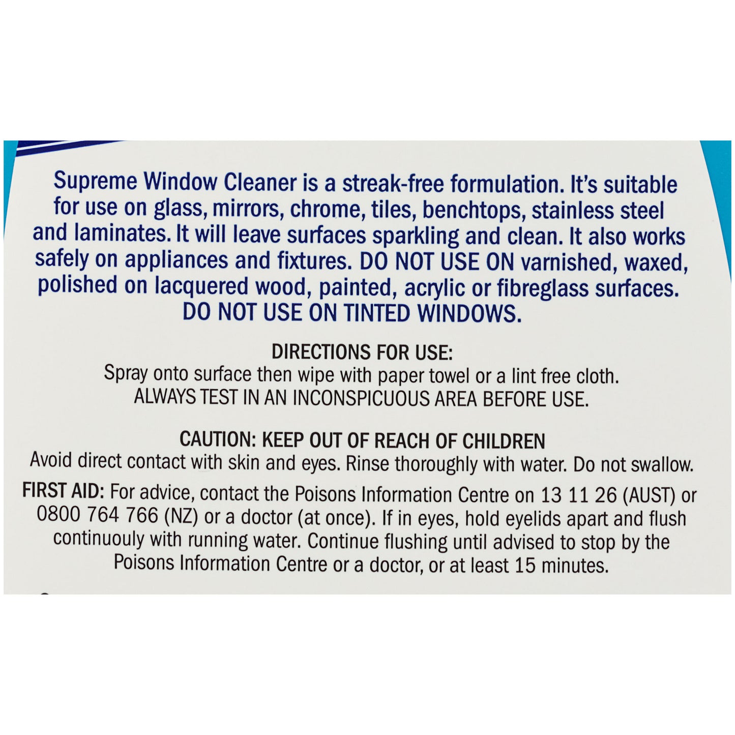 Supreme Window Cleaner 750mL