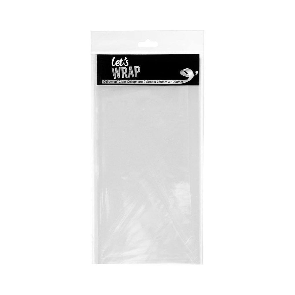 Cellophane Sheet 75x100cm Clear 2pk