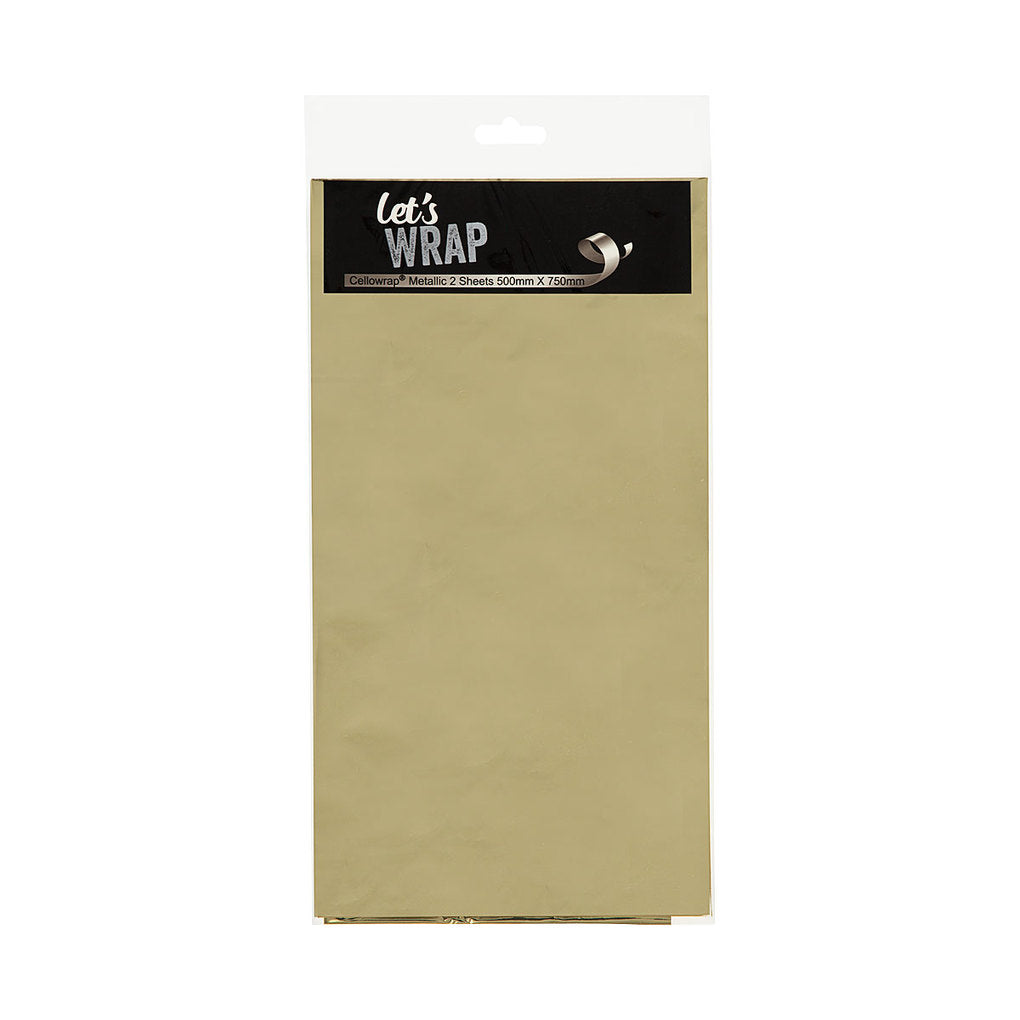 Let's Wrap Metallic Cello 50x75cm 2pk