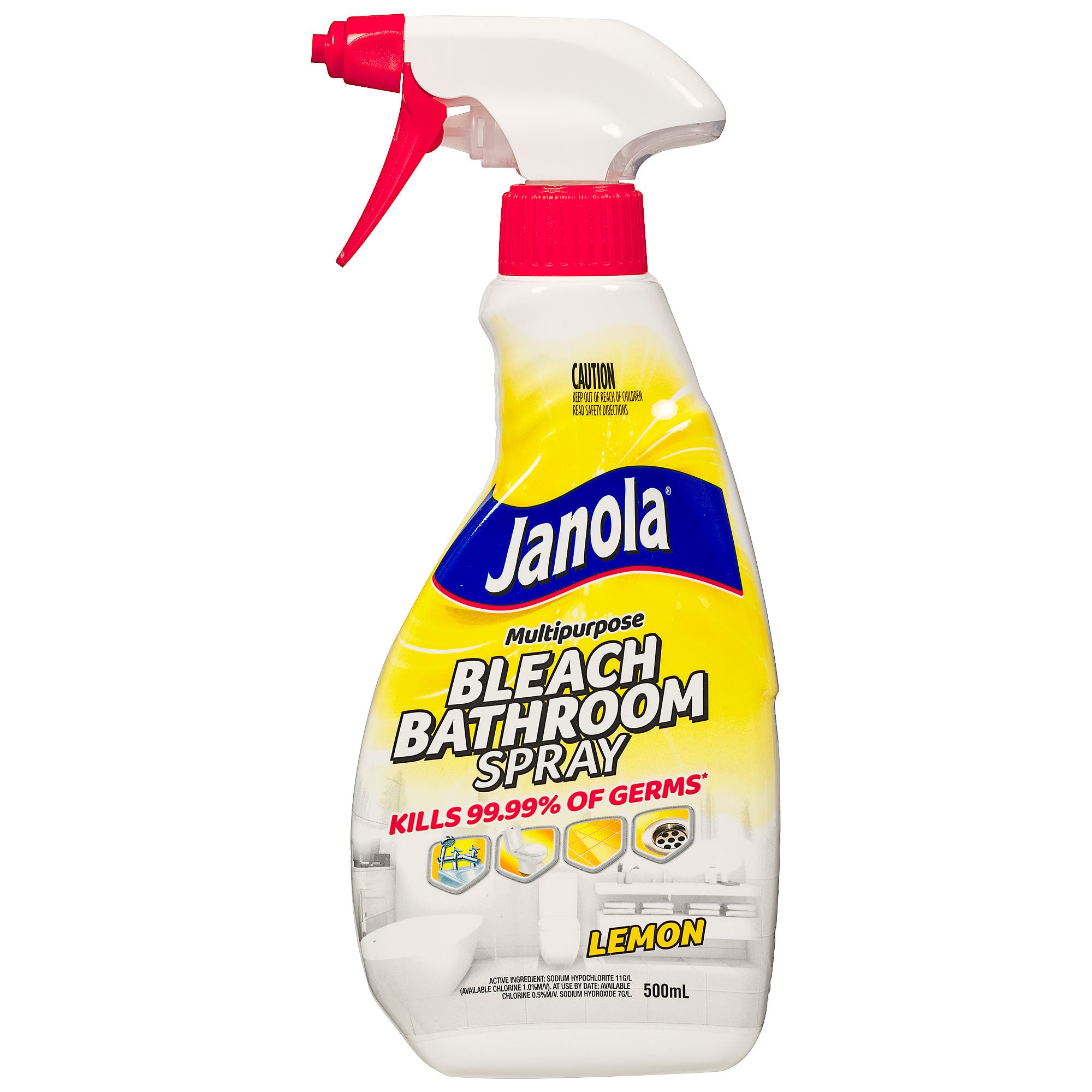 Janola Multipurpose Bleach Bathroom Spray Lemon 500mL The Reject Shop