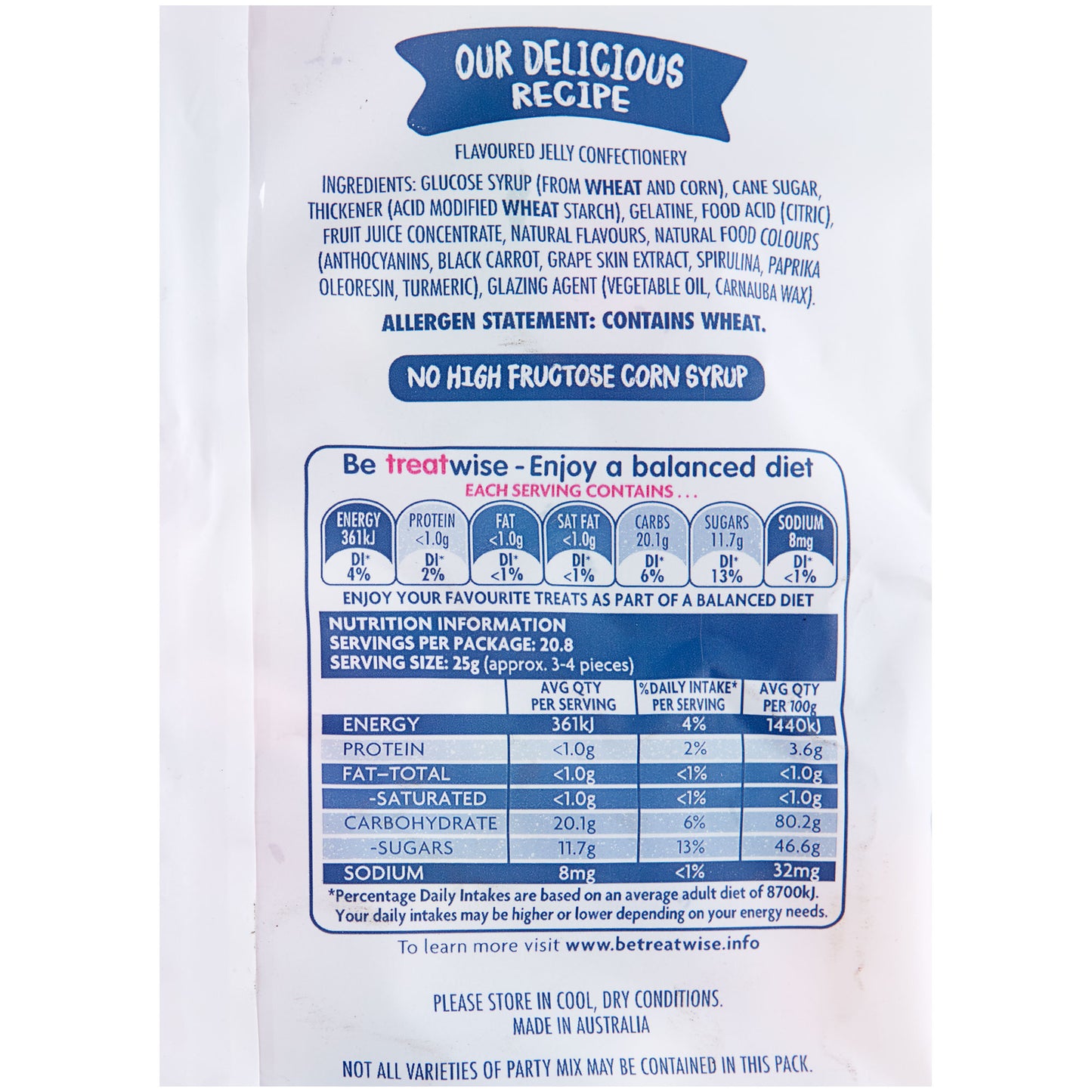 The Natural Confectionery Company Party Mix Bag 520g