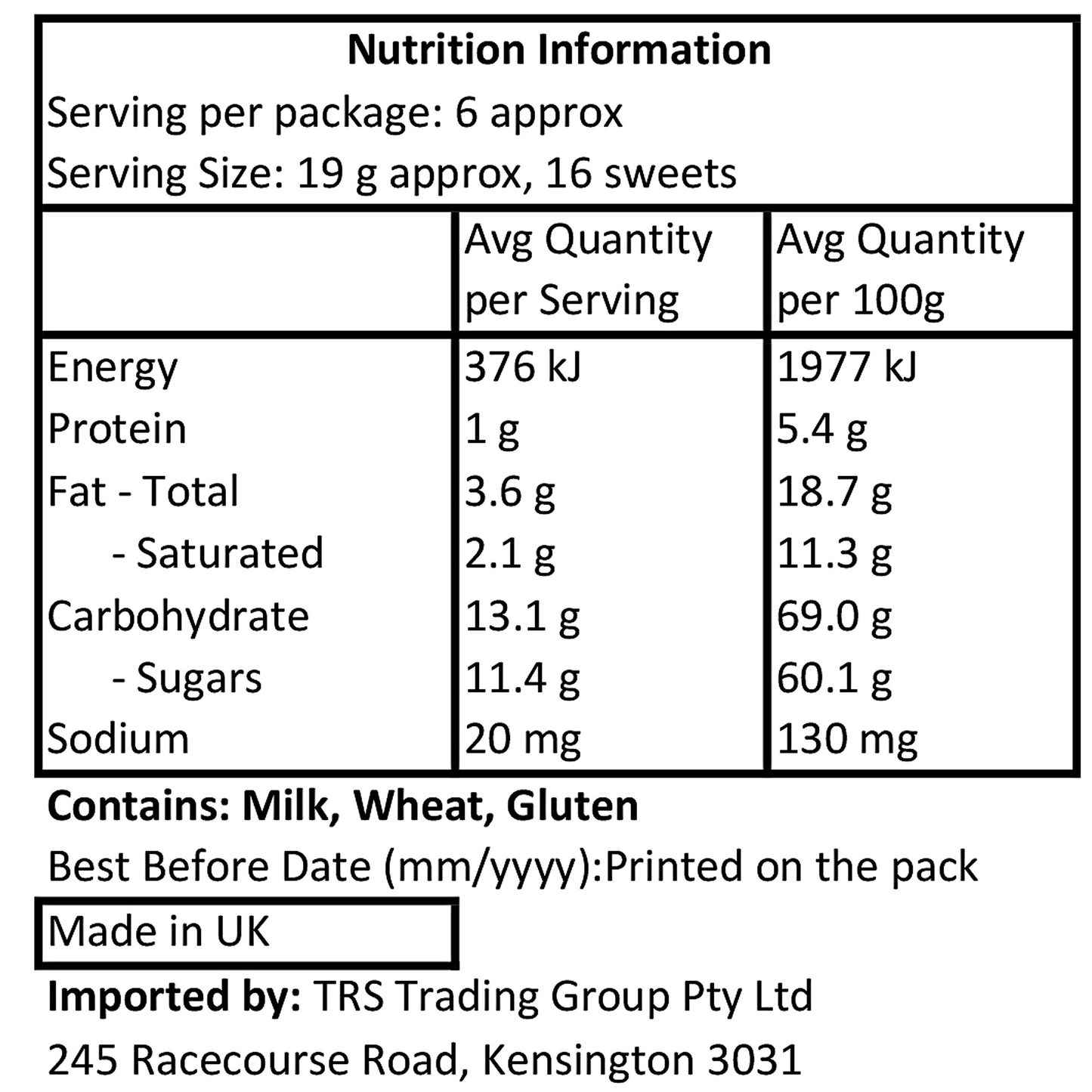 Smarties Giant Tube 120g