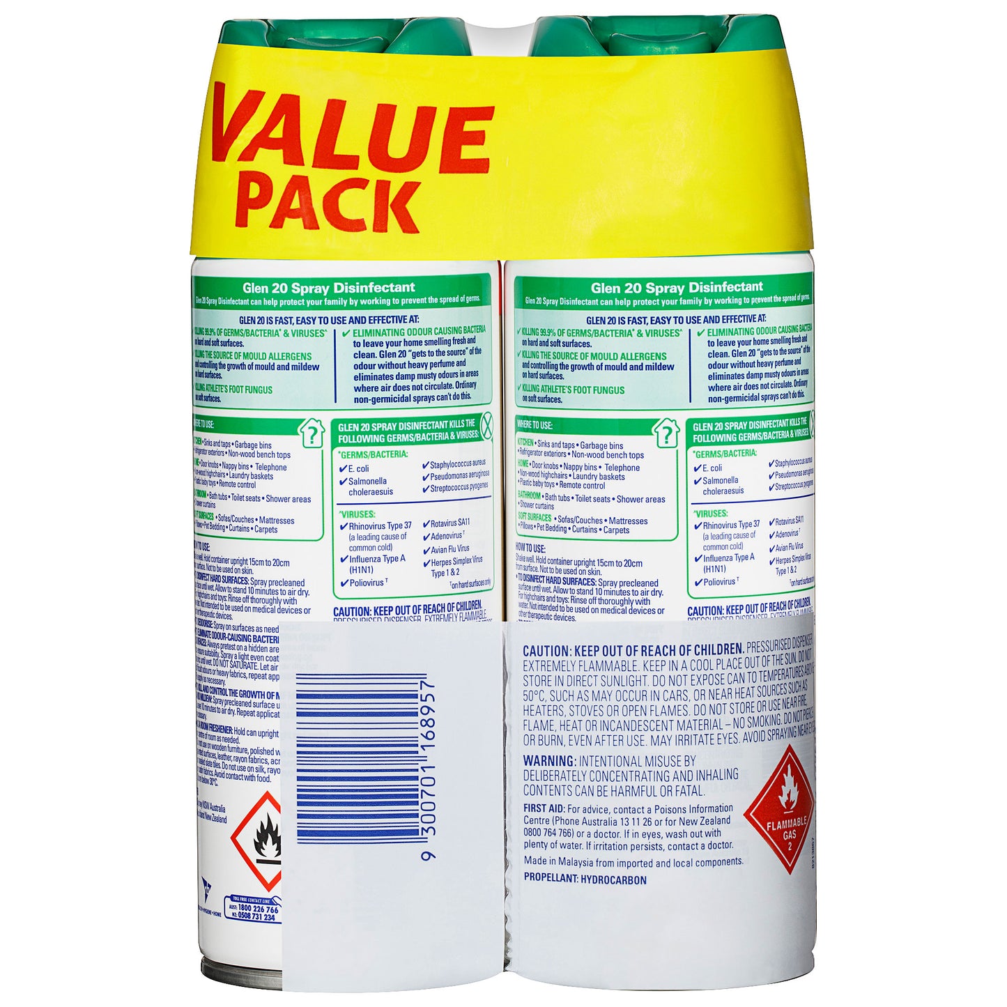 Glen 20 Disinfectant Spray Original 300g 2pk