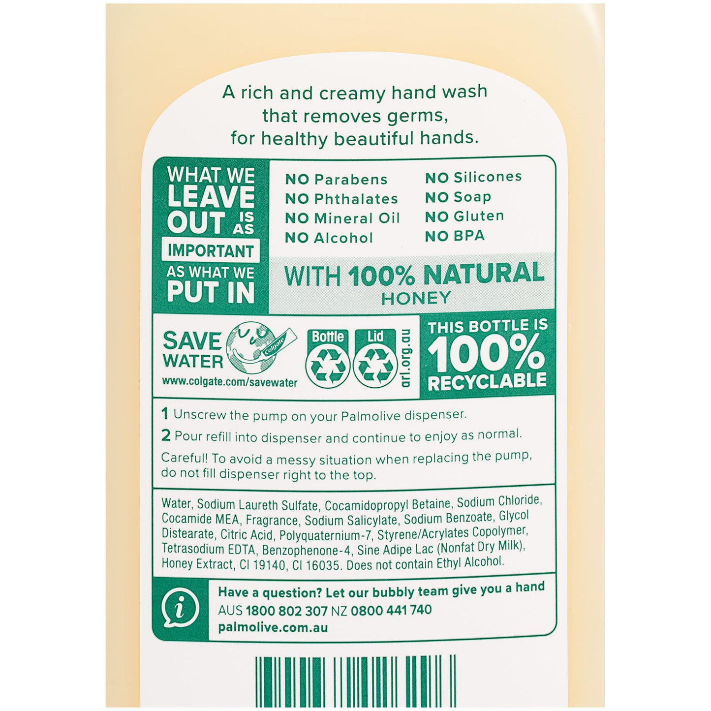 Palmolive Milk And Honey Hand Wash Refill 500mL