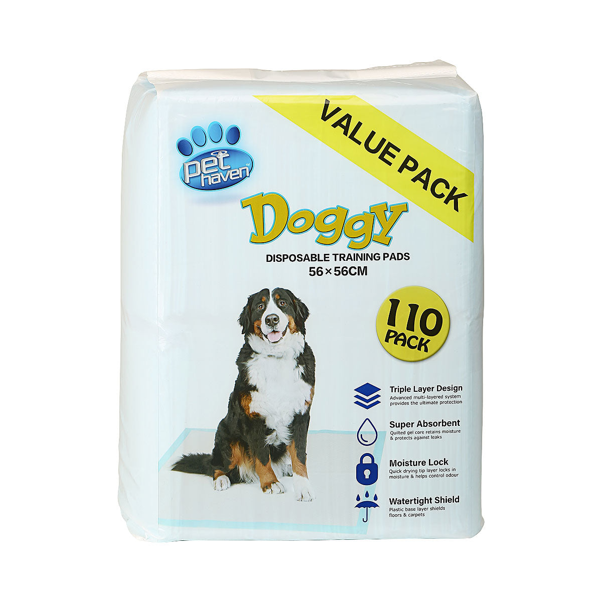 Pet Haven Puppy Training Pads 56x56cm 110pk