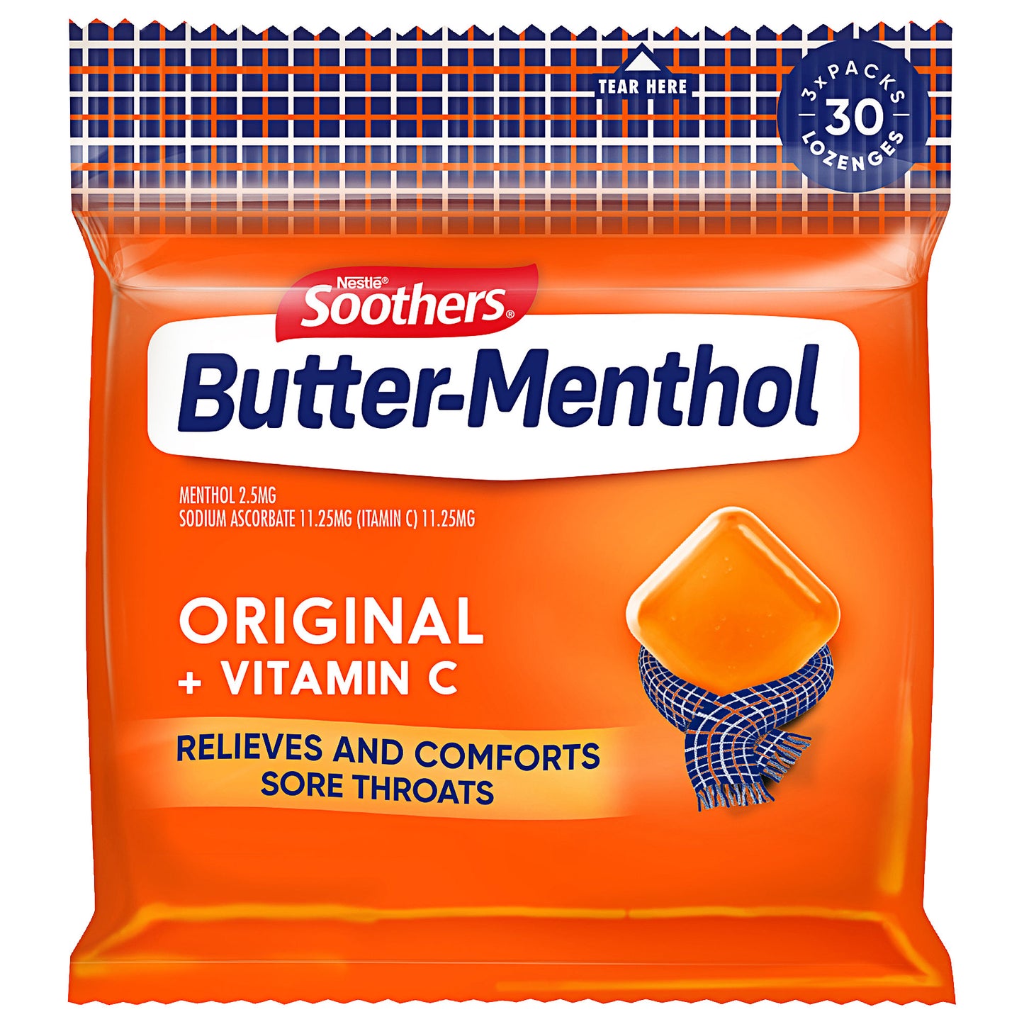 Soothers Butter Menthol Lozenges 3PK