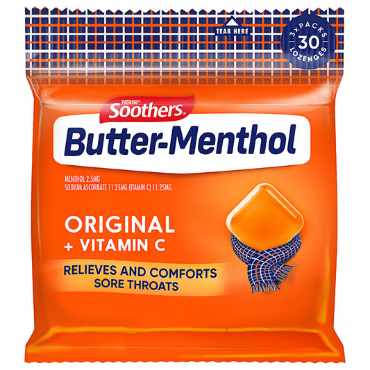 Soothers Butter Menthol Lozenges 3PK