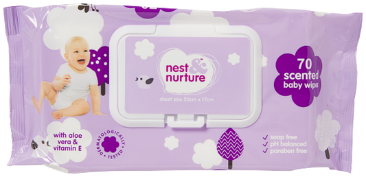Nest & Nurture Scented Baby Wipes 70pk