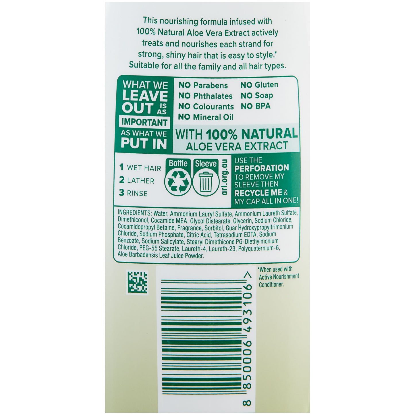 Palmolive Shampoo Aloe Vera Vitamins 350mL