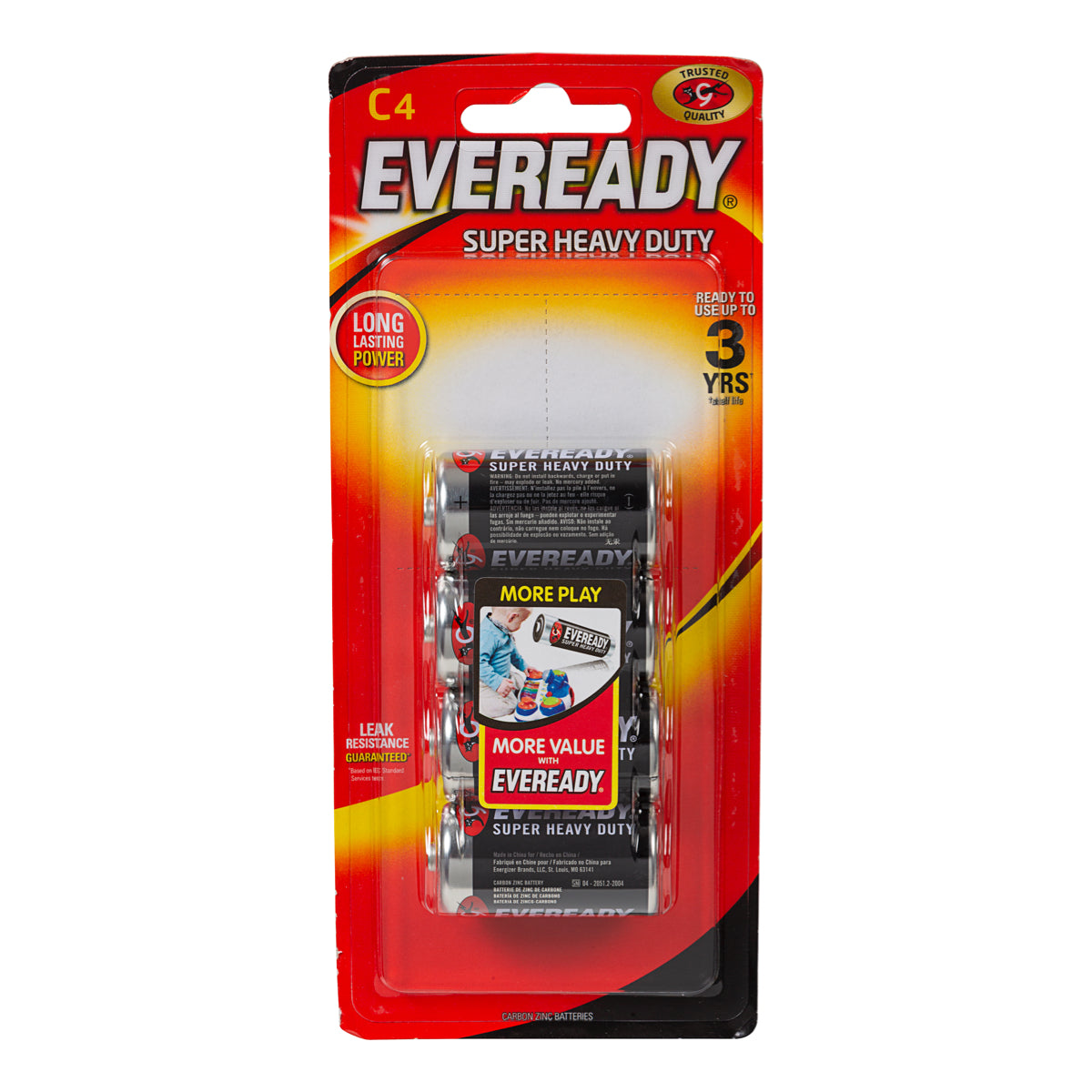 Eveready Super Heavy Duty C Batteries 4pk