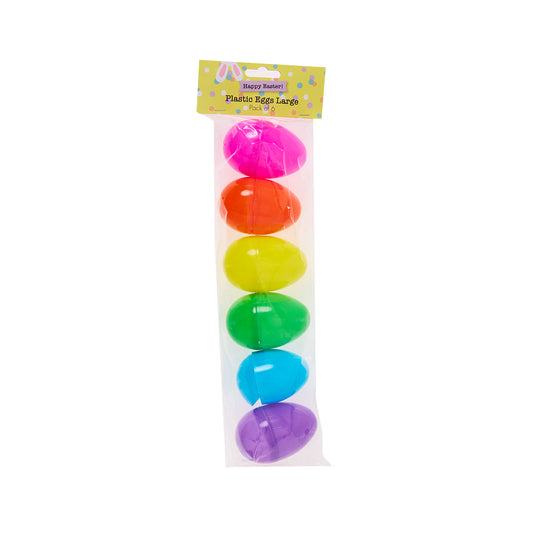 Easter Large Plastic Eggs 6pk