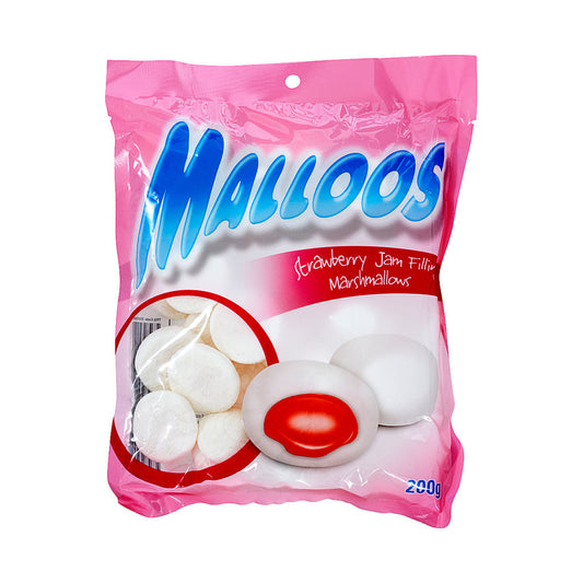 Malloos Strawberry Jam Filled Marshmallows 200g