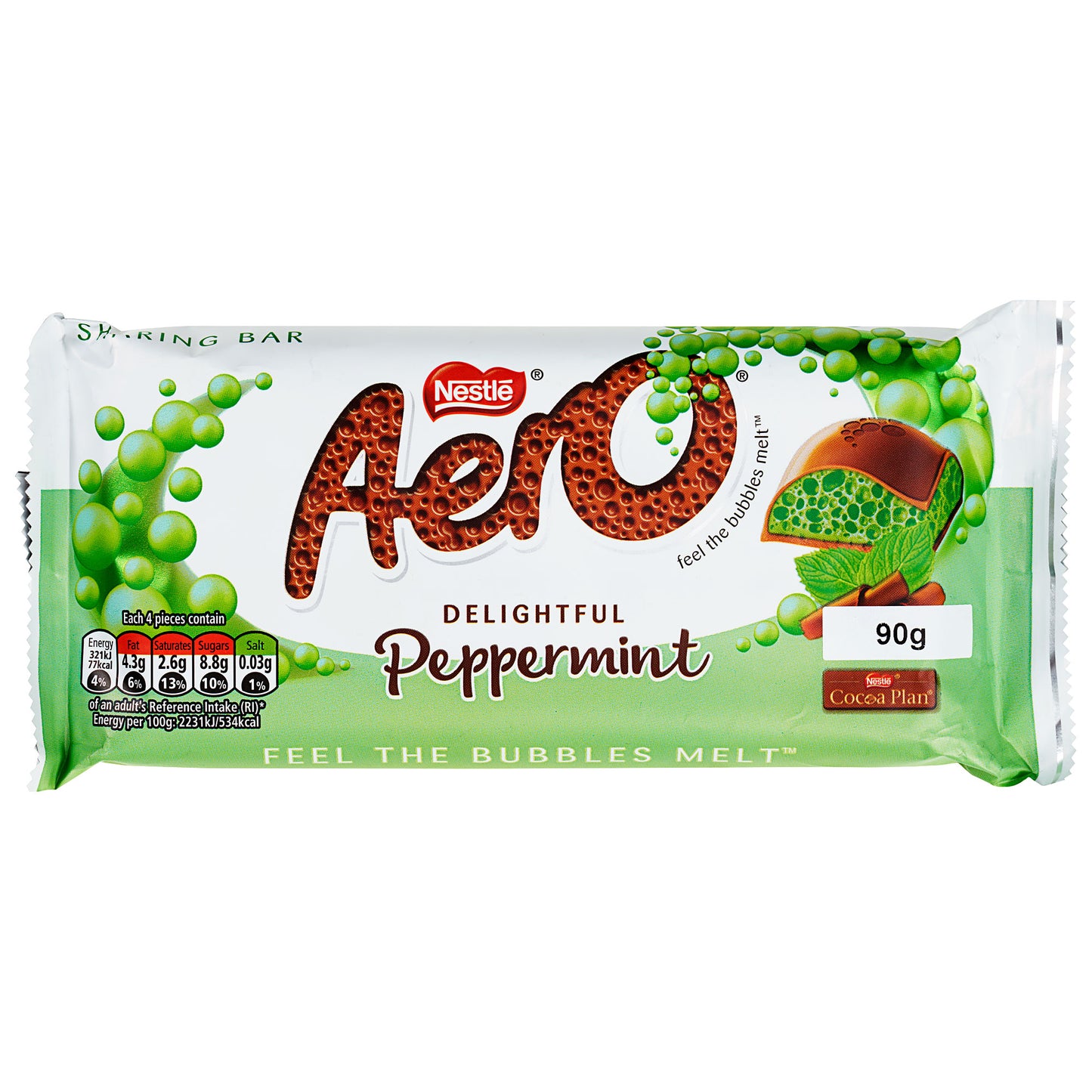 Nestle Aero Bar Milk Chocolate Peppermint 90g